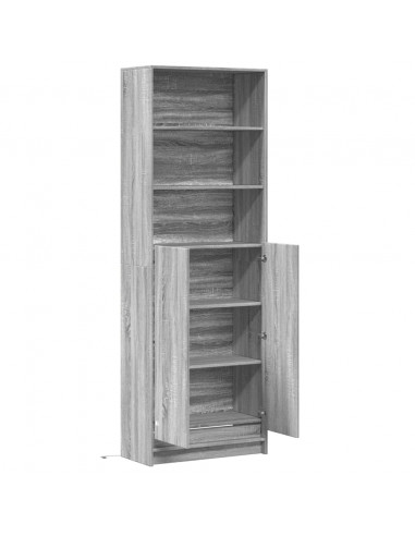 Credenza con LED Grigio Sonoma 69x32,5x200 cm in Truciolato