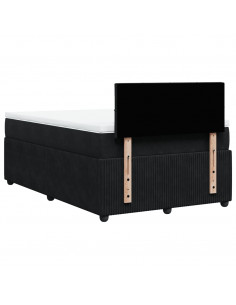 Giroletto a Molle con Materasso Nero 120x190 cm in Velluto