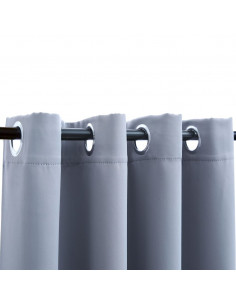 Tende Oscuranti con Anelli in Metallo 2 pz Grigie 140x245 cm 2