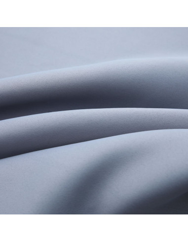 Tende Oscuranti con Anelli in Metallo 2 pz Grigie 140x245 cm