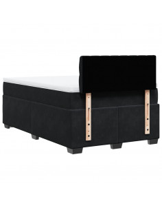 Giroletto a Molle con Materasso Nero 120x190 cm in Velluto