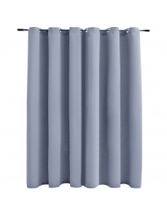 Tenda Oscurante con Anelli in Metallo Grigia 290x245 cm