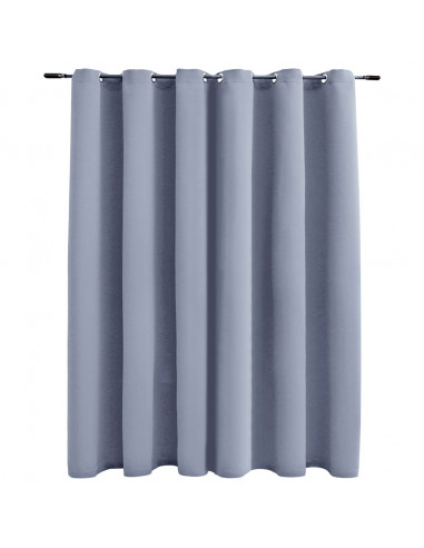 Tenda Oscurante con Anelli in Metallo Grigia 290x245 cm