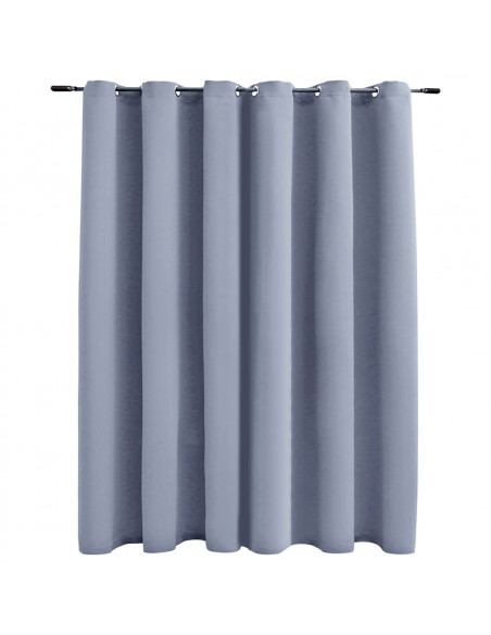Tenda Oscurante con Anelli in Metallo Grigia 290x245 cm