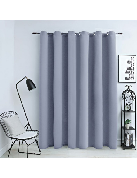 Tenda Oscurante con Anelli in Metallo Grigia 290x245 cm