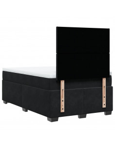 Giroletto a Molle con Materasso Nero 120x190 cm in Velluto