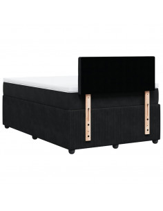 Giroletto a Molle con Materasso Nero 120x190 cm in Velluto