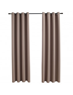 Tende Oscuranti con Anelli Metallo 2 pz Grigio Talpa 140x245 cm