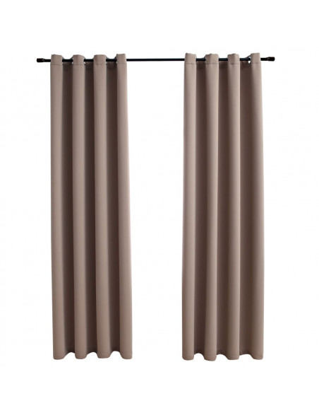 Tende Oscuranti con Anelli Metallo 2 pz Grigio Talpa 140x245 cm