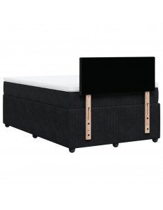 Giroletto a Molle con Materasso Nero 120x190 cm in Velluto