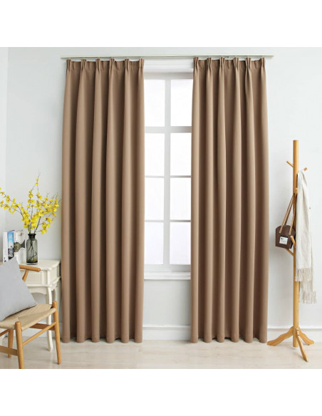Tende Oscuranti con Ganci 2 pz Grigio Talpa 140x175 cm