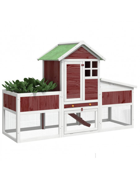 Conigliera Moka 170x63x113 cm in Legno Massello di Pino