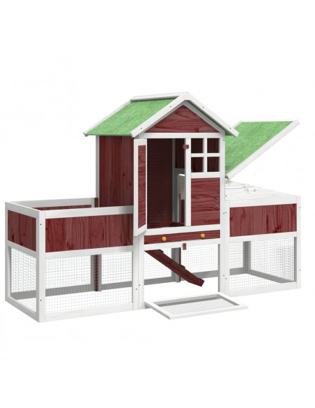 Conigliera Moka 170x63x113 cm in Legno Massello di Pino