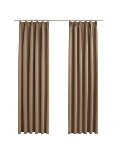 Tende Oscuranti con Ganci 2 pz Grigio Talpa 140x245 cm