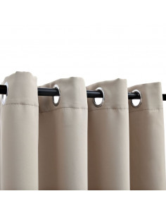 Tende Oscuranti con Anelli in Metallo 2 pz Beige 140x175 cm 2