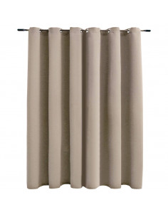 Tenda Oscurante con Anelli in Metallo Beige 290x245 cm