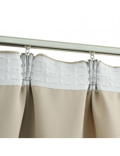 Tende Oscuranti con Ganci 2 pz Beige 140x175 cm 2