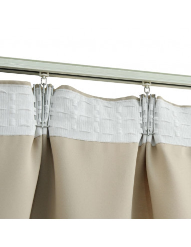 Tende Oscuranti con Ganci 2 pz Beige 140x175 cm
