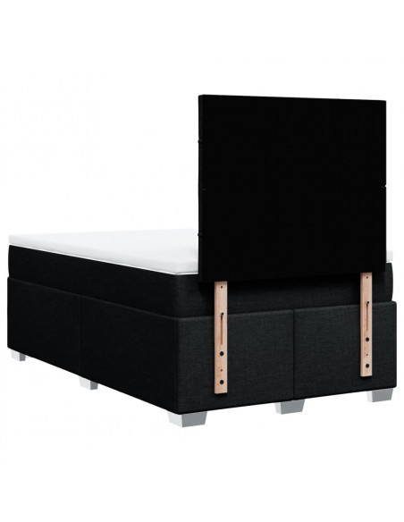 Giroletto a Molle con Materasso Nero 120x200 cm in Tessuto