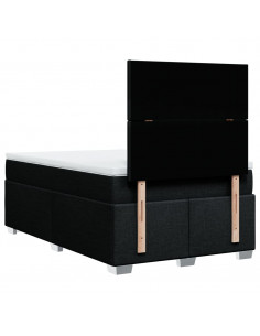 Giroletto a Molle con Materasso Nero 120x200 cm in Tessuto