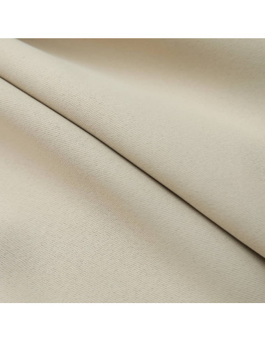 Tende Oscuranti con Ganci 2 pz Beige 140x225 cm