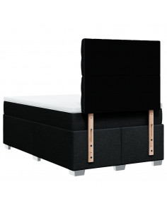 Giroletto a Molle con Materasso Nero 120x200 cm in Tessuto