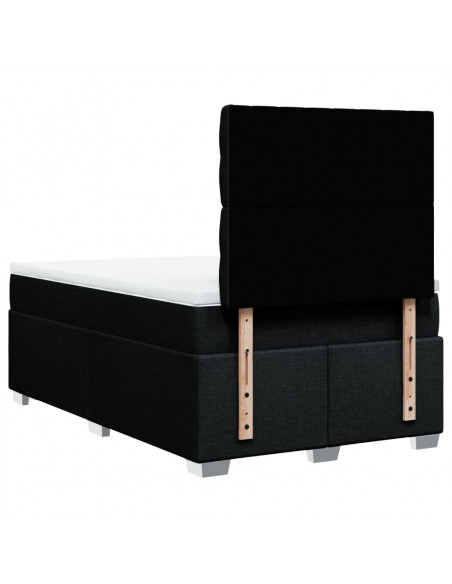 Giroletto a Molle con Materasso Nero 120x200 cm in Tessuto