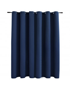 Tenda Oscurante con Anelli in Metallo Blu 290x245 cm