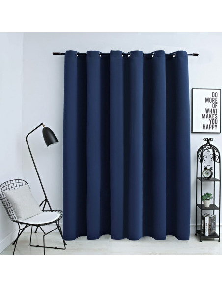 Tenda Oscurante con Anelli in Metallo Blu 290x245 cm