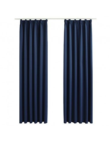 Tende Oscuranti con Ganci 2 pz Blue 140x175 cm