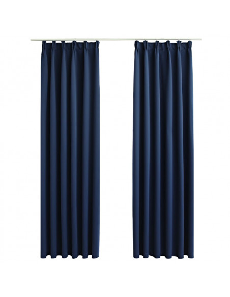 Tende Oscuranti con Ganci 2 pz Blue 140x175 cm