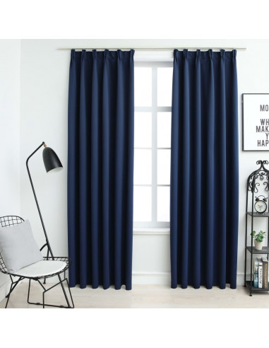 Tende Oscuranti con Ganci 2 pz Blue 140x175 cm