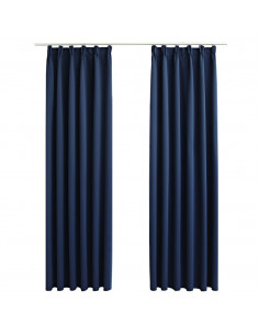 Tende Oscuranti con Ganci 2 pz Blu 140x225 cm
