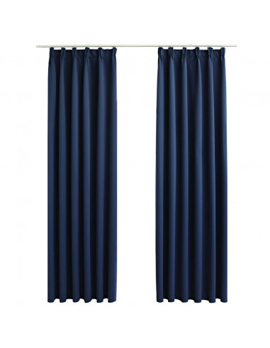 Tende Oscuranti con Ganci 2 pz Blu 140x245 cm
