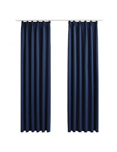 Tende Oscuranti con Ganci 2 pz Blu 140x245 cm