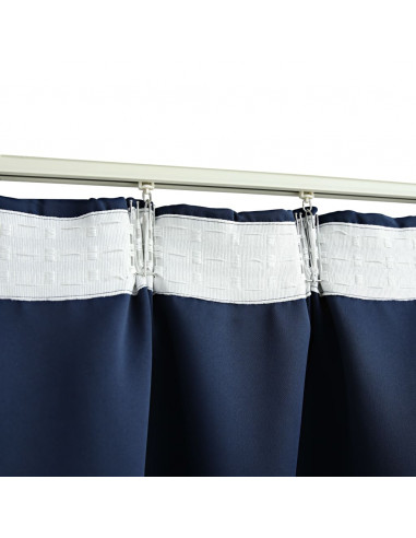 Tende Oscuranti con Ganci 2 pz Blu 140x245 cm