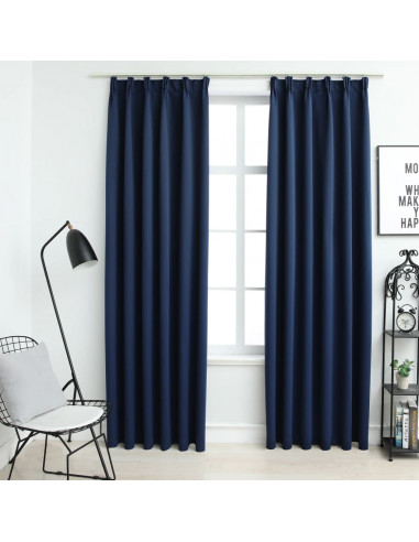 Tende Oscuranti con Ganci 2 pz Blu 140x245 cm