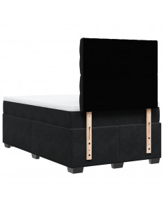 Giroletto a Molle con Materasso Nero 120x200 cm in Velluto