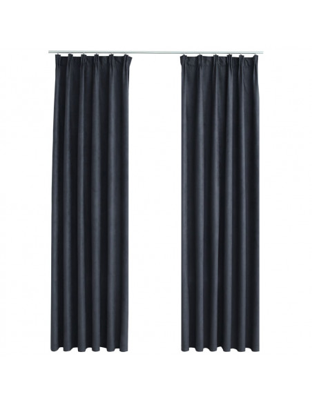 Tende Oscuranti con Ganci 2 pz Antracite 140x175 cm