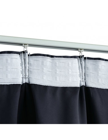 Tende Oscuranti con Ganci 2 pz Antracite 140x175 cm