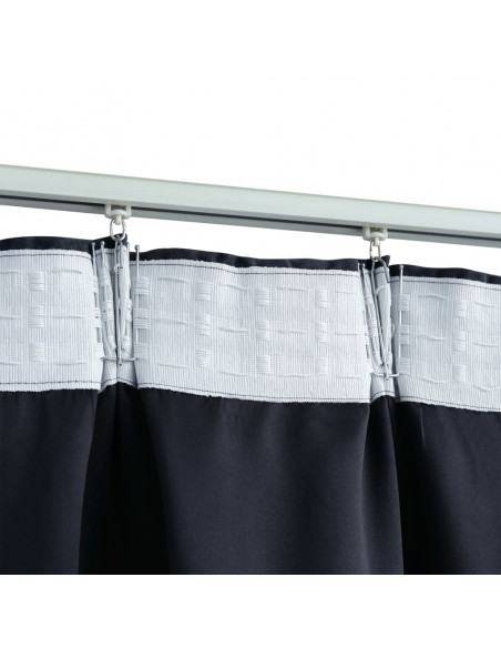 Tende Oscuranti con Ganci 2 pz Antracite 140x175 cm