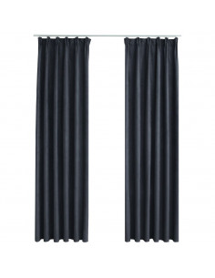 Tende Oscuranti con Ganci 2 pz Antracite 140x225 cm