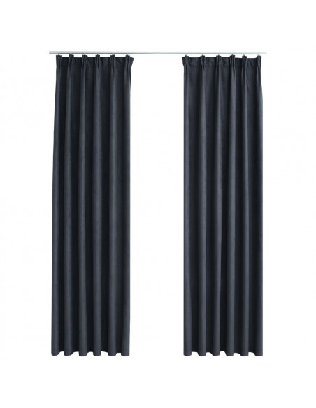 Tende Oscuranti con Ganci 2 pz Antracite 140x225 cm