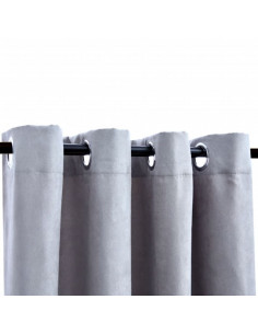 Tende Oscuranti con Anelli in Metallo 2 pz Grigie 140x245 cm 2