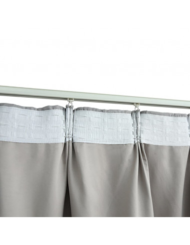 Tende Oscuranti con Ganci 2 pz Grigie 140x175 cm