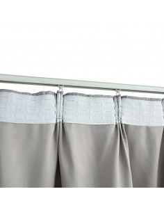 Tende Oscuranti con Ganci 2 pz Grigie 140x225 cm 2