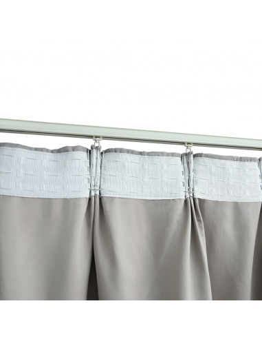 Tende Oscuranti con Ganci 2 pz Grigie 140x225 cm