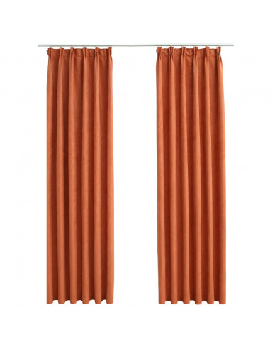 Tende Oscuranti con Ganci 2 pz Ruggine 140x175 cm