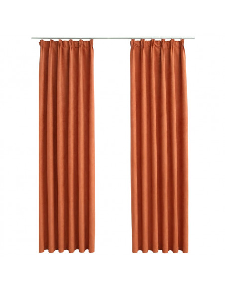 Tende Oscuranti con Ganci 2 pz Ruggine 140x175 cm