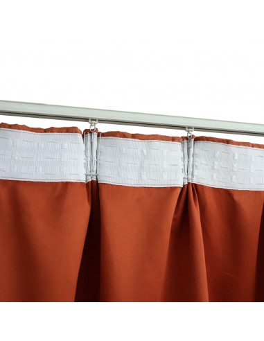 Tende Oscuranti con Ganci 2 pz Ruggine 140x175 cm